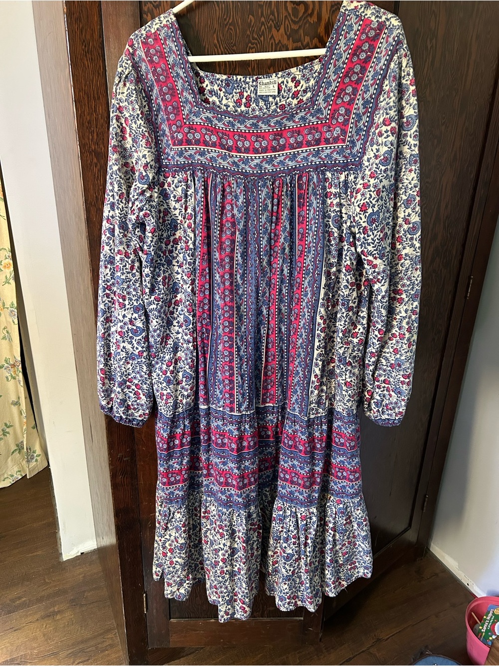 Vintage Free People Indian Block Print Maxi Dress